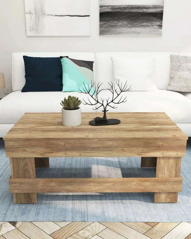 Rustic Reclaimed Wood Coffee Table for Farmhouse Living