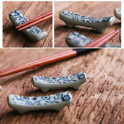 Artisan Japanese Ceramic Chopsticks Holder and Spoon Rest - Elegant Kitchen Decor 2023