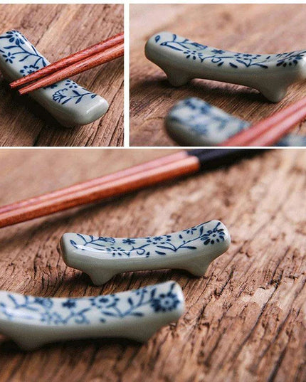 Artisan Japanese Ceramic Chopsticks Holder and Spoon Rest - Elegant Kitchen Decor 2023