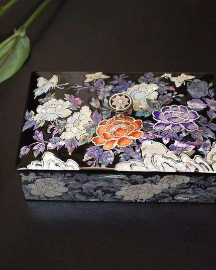 Elegant Mother of Pearl Floral Jewelry Organizer