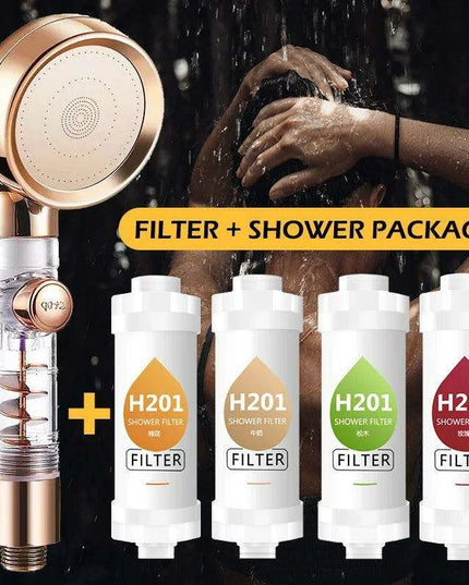 Vitamin C Infused Aromatherapy Spa Shower Head Filter for Hair and Skin Revitalization