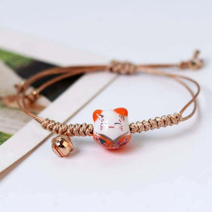 Charming Red Cord Lucky Cat Bracelet - A Thoughtful Gift for Women and Girls