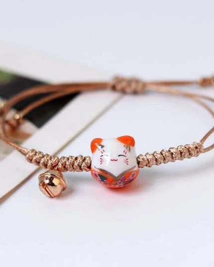 Charming Red Cord Lucky Cat Bracelet - A Thoughtful Gift for Women and Girls