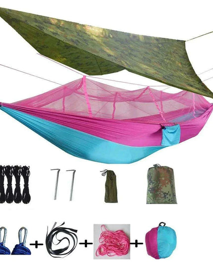 Ultimate Adventure Hammock: Weatherproof with Mosquito Net and Canopy Protection
