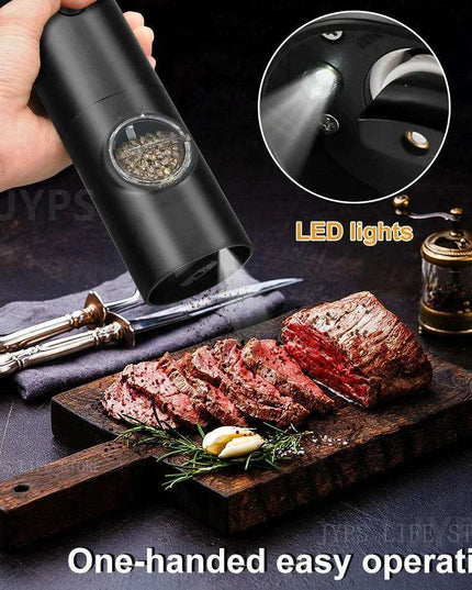 Smart USB Rechargeable Salt and Pepper Grinder with Adjustable Coarseness and LED Indicator