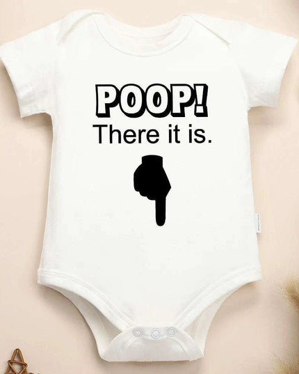"Poop There It Is!" Funny Cotton Infant Romper - Unisex Baby Onesie
