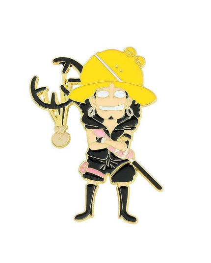 Anime Lover's One Piece Character Enamel Pins Collection - Stylish Jewelry Set for Fans