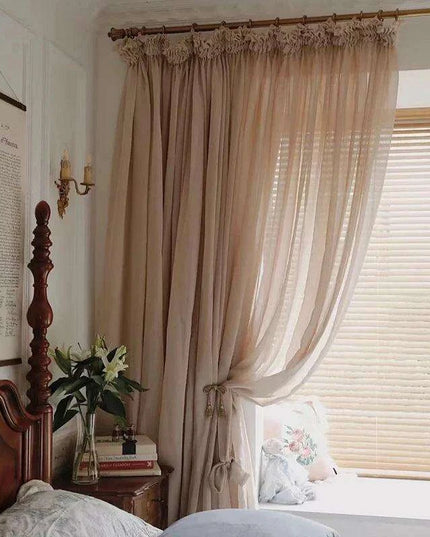 Luxe Sheer White Drapes for Home and Yoga Studios - Exquisite Linen Tulle Voile Organza Curtains