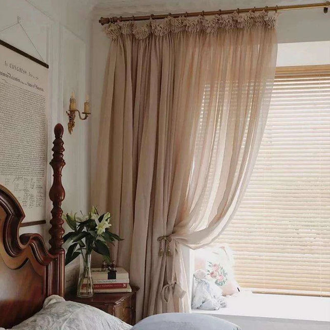 Luxe Sheer White Drapes for Home and Yoga Studios - Exquisite Linen Tulle Voile Organza Curtains