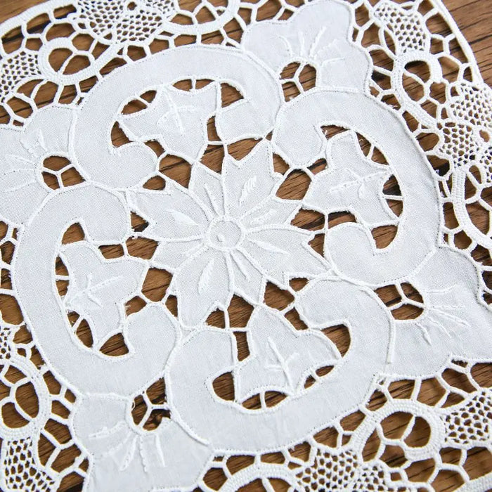 Cotton Handmade Embroidered Lace Placemat - Unique Design