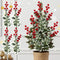 Red Artificial Berry Picks 7 Fork Branch Frosted Green Leaves Holly Berry Branches Flexible Stem Christmas Picks Plastic Berries red-artificial-berry-picks-7-fork-branch-frosted-green-leaves-holly-berry-branches-flexible-stem-christmas-picks-plastic-berries