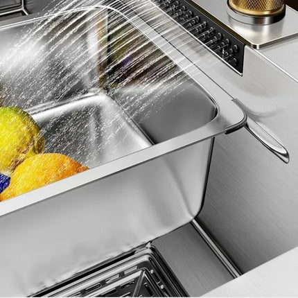 Silver 304 Stainless Steel Undermount Kitchen Sink - Large Bow