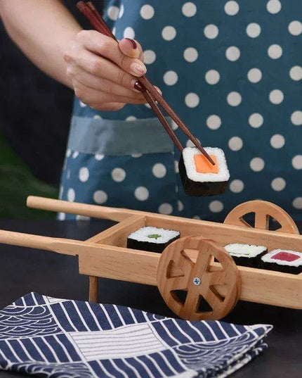 Elegant Wooden Sushi Presentation Platter - Stylish Japanese Dining Essential for Sushi and Snacks
