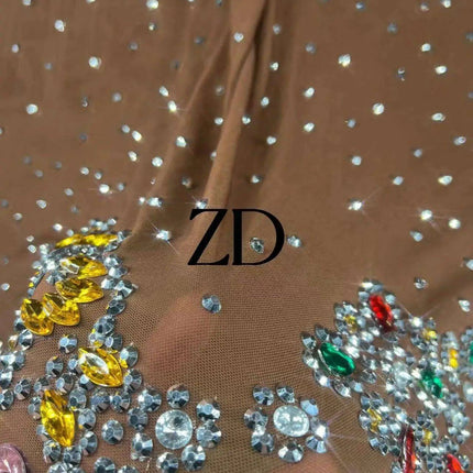 Stunning Plus Size Rhinestone-Embellished Mermaid Evening Gown for Women