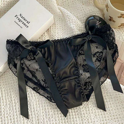 Elegant Japanese-Inspired Lace Mesh Briefs for Young Women