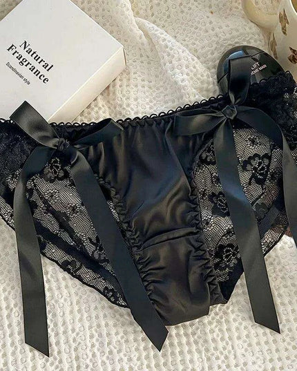 Elegant Japanese-Inspired Lace Mesh Briefs for Young Women