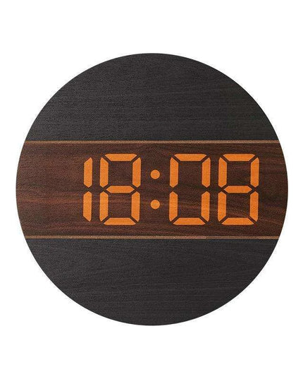 Creative Wooden Digital Wall Clock with Automatic Brightness Adjustment