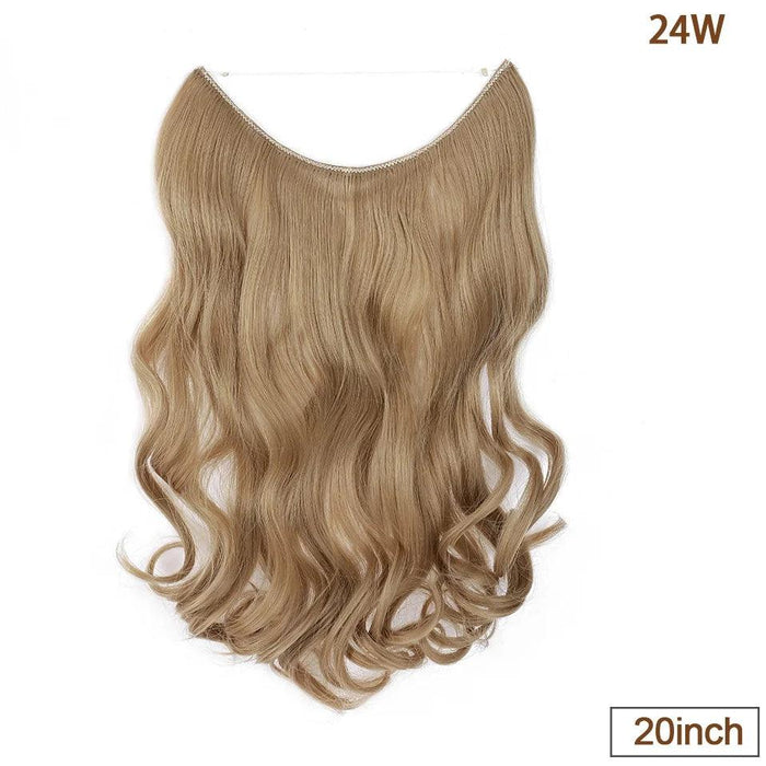 20-Inch Versatile Adjustable Invisible Wire Hair Extensions - Curly and Sleek Options