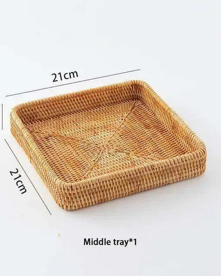Natural Rattan Wicker Basket for Stylish Storage and Outdoor Picnics