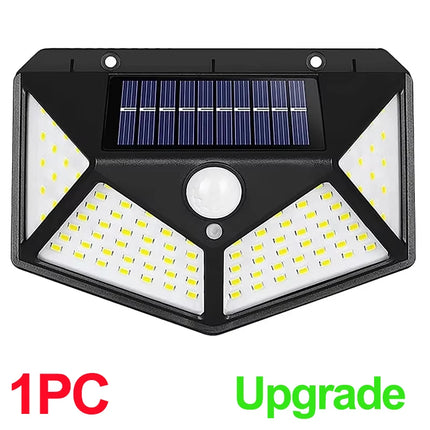 100 LED Solar Wall Lights with Motion Sensor – Outdoor Security Lamp