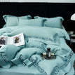 Blue / Queen Size 4pcs / Fitted Bed Sheet