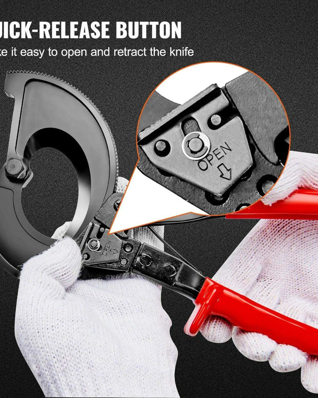 Heavy-Duty Ratcheting Cable Cutter - Precision Cutting Tool for Industry Professionals