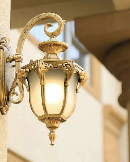 Elegant Waterproof Outdoor Wall Lantern for European-Style Gardens and Patios