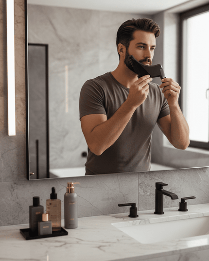 Men's Premium Beard Grooming Comb & Shaping Template Tool - Lightweight, Versatile, and Essential for Perfect Beard Styles