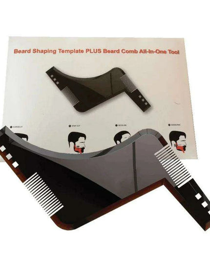 Men's Premium Beard Grooming Comb & Shaping Template Tool - Lightweight, Versatile, and Essential for Perfect Beard Styles