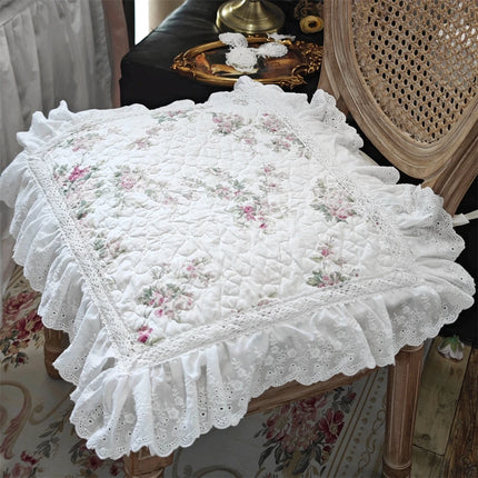 ChinAmazon Korean Princess Cushion - Embroidered Floral Design, Cotton