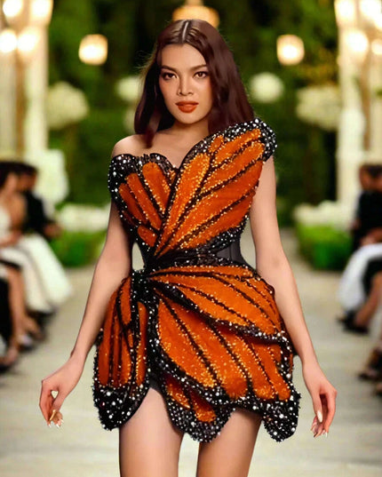 Sparkling Butterfly Sequin Mini Dress - Your Must-Have Party Attire for 2023