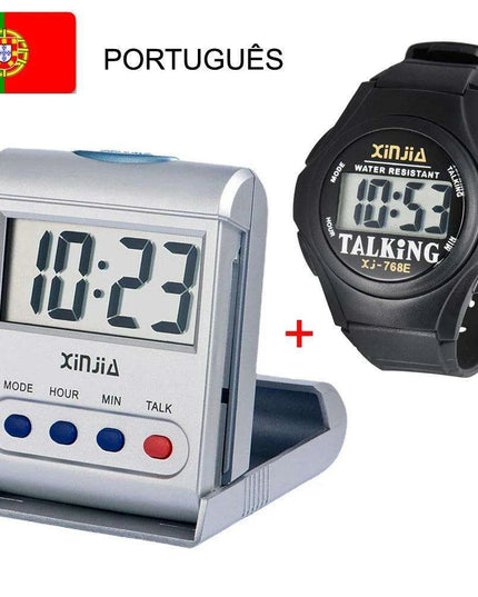 Set of two - Voice-Activated Digital Clock for the Visually Impaired and Seniors (10 languages)