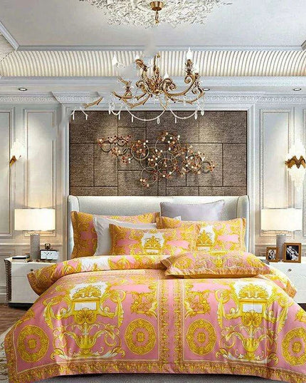 Stylish Modern Cotton Bedding Collection with Vibrant Digital Designs - Duvet Cover, Fitted Sheet & Pillowcases