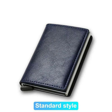 Sleek RFID-Blocking Leather Card Holder - Stylish and Secure Wallet for Men