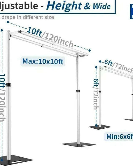 Versatile 3Mx6M Portable Backdrop Stand - Adjustable Aluminum Frame for Events and Weddings