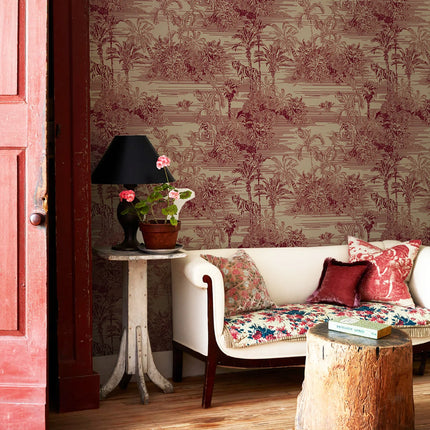 Tropical Palm Leaf Peel & Stick Wallpaper — Removable Self-Adhesive Wall Decor