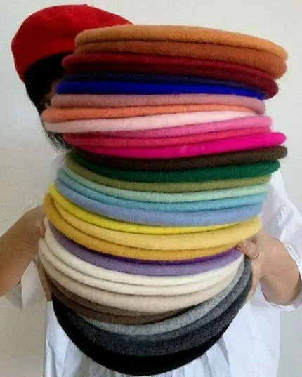 Chic French Wool Beret - Effortless Vintage Elegance for Women
