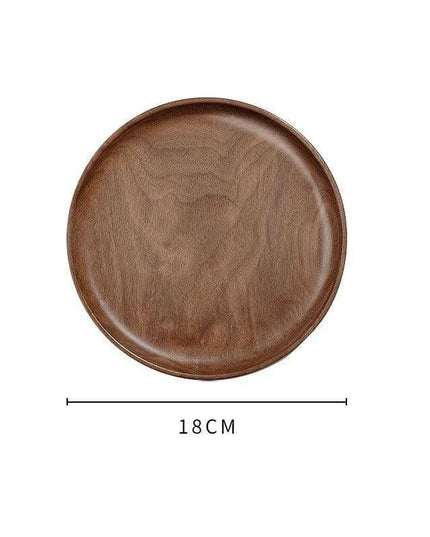 Elegant Japanese Walnut Round Serving Platter for Upscale Events