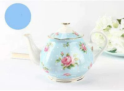 Floral Elegance Bone China Teapot - Luxurious 1000ML Capacity for Tea and Coffee