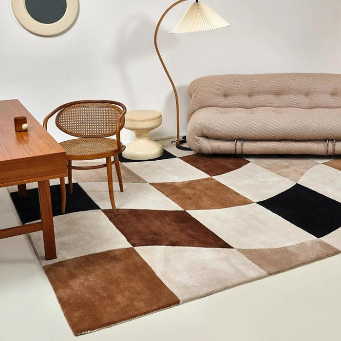 Regal Ruby Luxe Checkerboard Area Rug