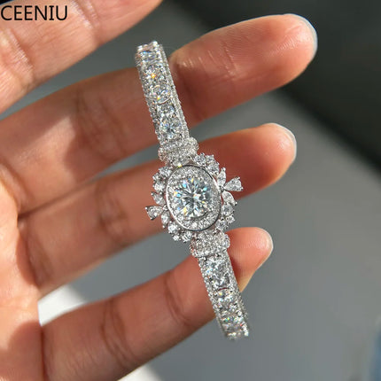 Luxury Moissanite Open Bangles 925 Sterling Silver GRA Certified Lab Diamonds Bracelets for Women Party Fine Jewelry Gifts luxury-moissanite-open-bangles-925-sterling-silver-gra-certified-lab-diamonds-bracelets-for-women-party-fine-jewelry-gifts