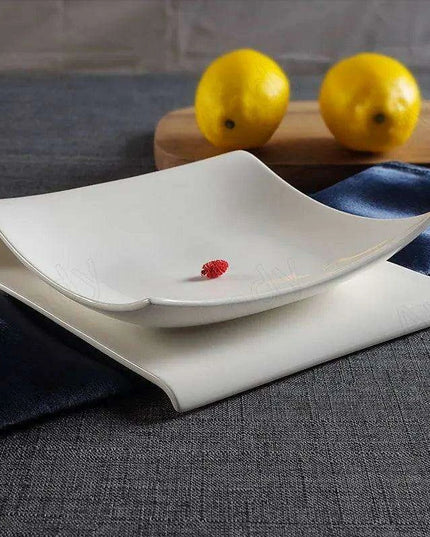 Sleek Space-Saving Ceramic Plate Set for Elegant Entertaining