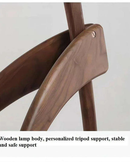 Stylish Adjustable Walnut Wood Floor Lamp for Modern Interiors