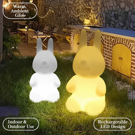Luminous Rabbit LED Garden Lamp — Solar & Plug-In Outdoor Light