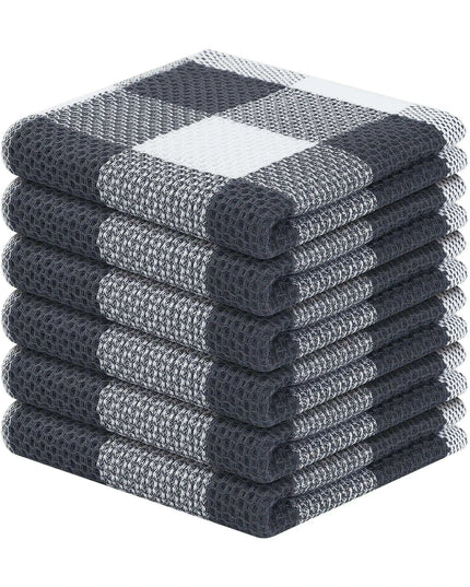 Elegant Cotton Waffle Weave Kitchen Towel and Scrubbing Pad Collection
