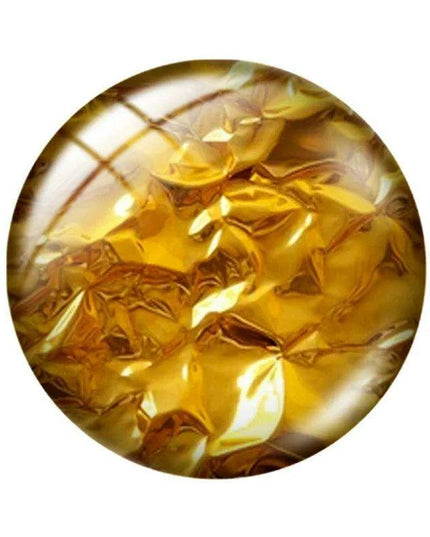 Luxurious Gold-Inspired Glass Cabochon Collection - 10 Distinct Sizes