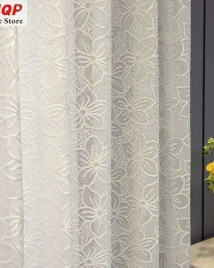 Luxurious Customizable White Tulle and Lace Window Treatments for Sophisticated Interiors