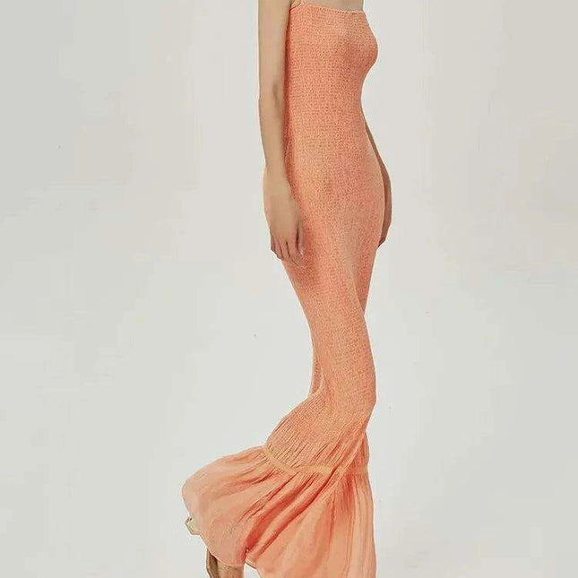 Birdtree's Elegant Slim Mulberry Silk Sleeveless Evening Dress for Women