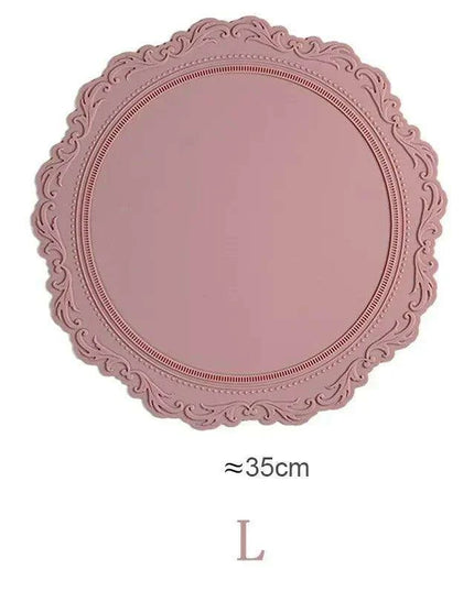 Elegant Embossed Flower Silicone Placemats - Enhance Your Dining Experience