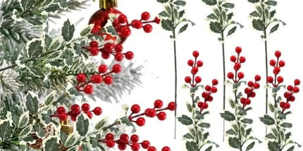 Red Artificial Berry Picks 7 Fork Branch Frosted Green Leaves Red Berry Stems Christmas Picks Flexible Stem Plastic Berries red-artificial-berry-picks-7-fork-branch-frosted-green-leaves-red-berry-stems-christmas-picks-flexible-stem-plastic-berries